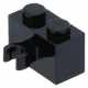 LEGO kocka 1x2 egyik oldalán fogóval, fekete (30237b)